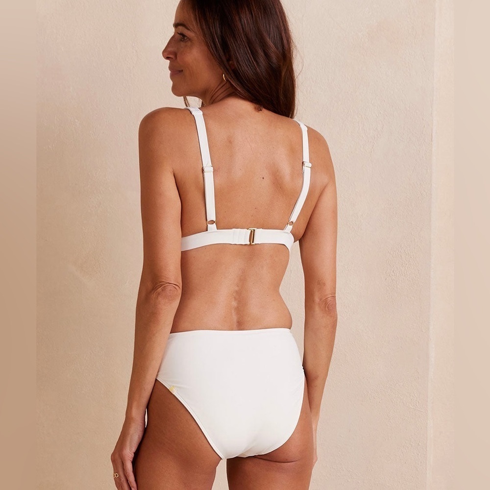 Summersalt Women's 8/10 Plunge Top Bikini High Waisted Bottom Swimwear Set White - Picture 16 of 16